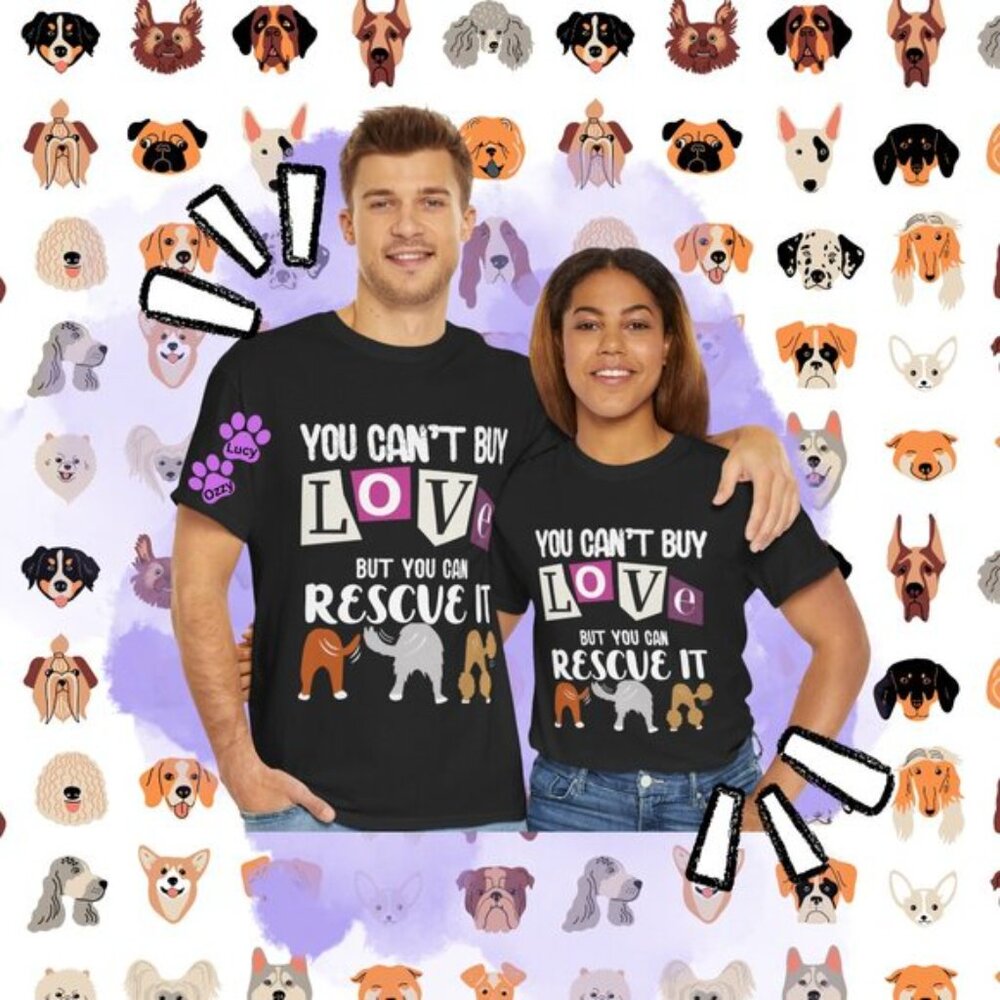Personalize pet name sleeve tee You can’t buy love but you can rescue it tshirt